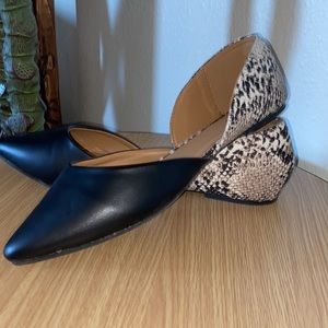 Snakeskin print flats